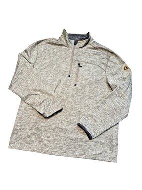 GH Bass Explorer Men’s Quarter Zip Pullover Sweater Sz L Gray Fleece Lined